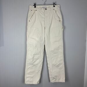 BDG Women's Double Knee Carpenter Painter Pants Cream Size 28